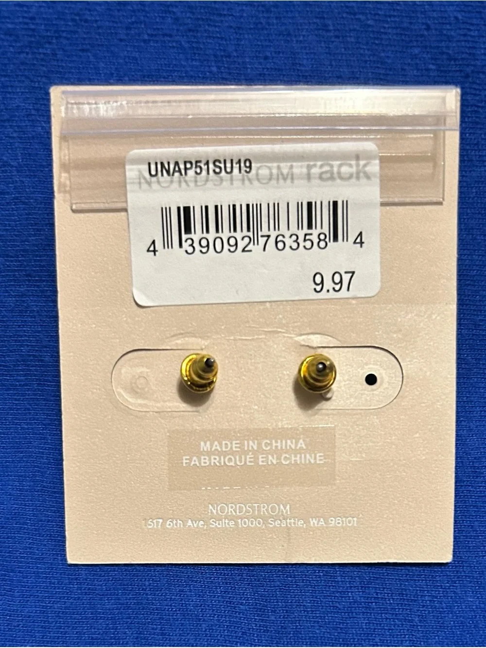 NWT Bundle 4 Pairs Nordstrom Rack 14th & Union Gold and Stone Fashion Earrings